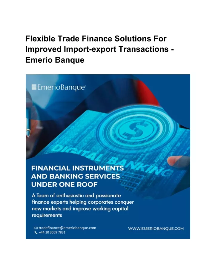 flexible trade finance solutions for improved