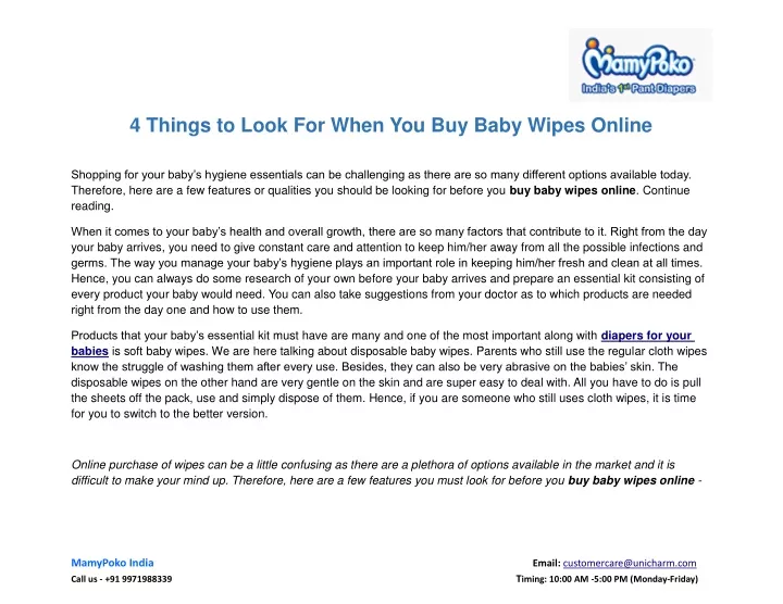 4 things to look for when you buy baby wipes