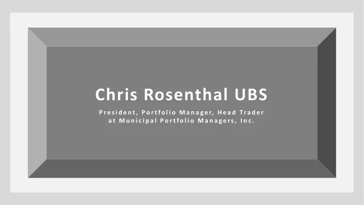 chris rosenthal ubs