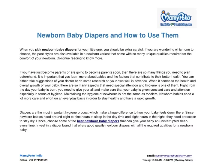 newborn baby diapers and how to use them