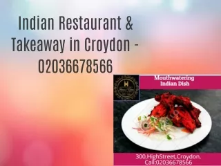 An Indian Restaurant & Takeaway in Croydon - 02036678566