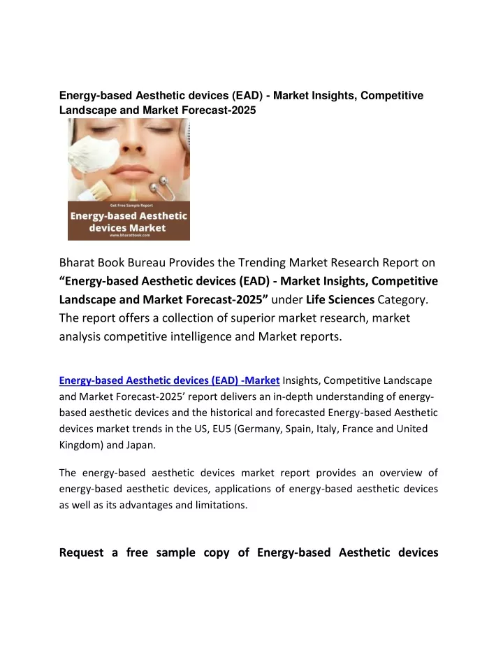 energy based aesthetic devices ead market