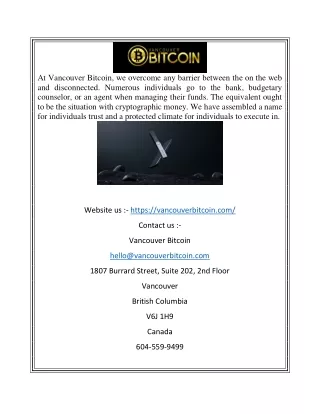 at vancouver bitcoin we overcome any barrier