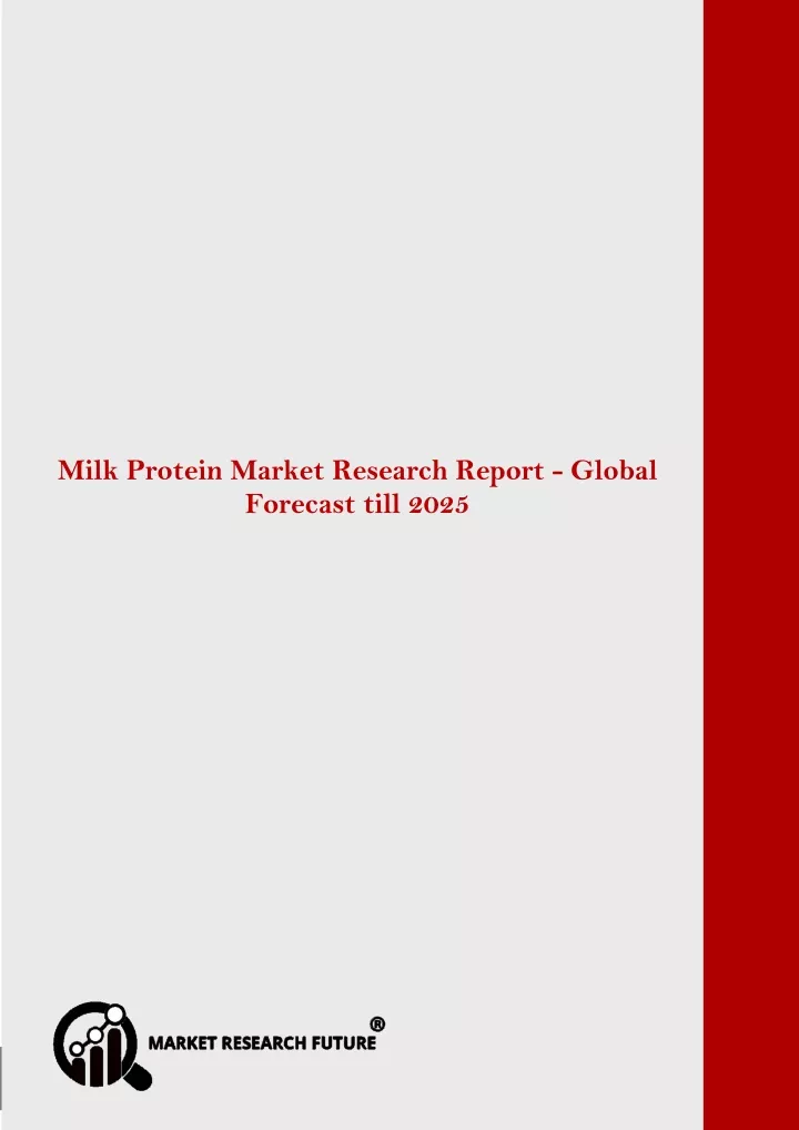 milk protein market is projected to grow