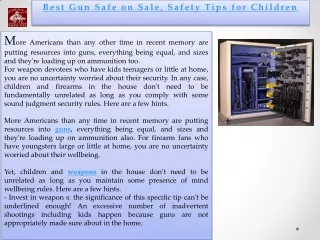 best gun safe on sale safety tips for children