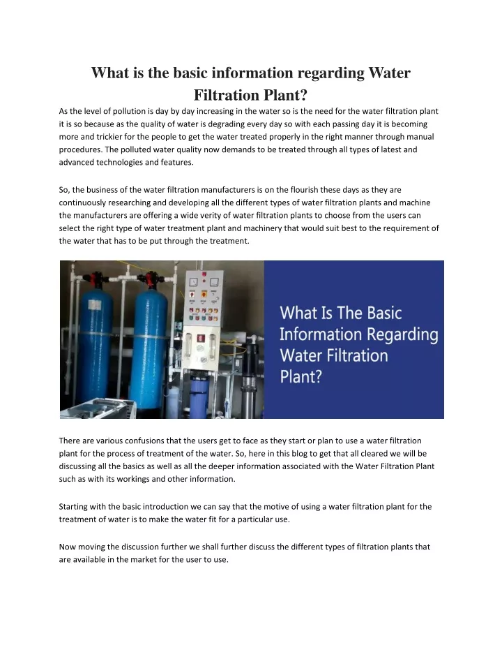 what is the basic information regarding water