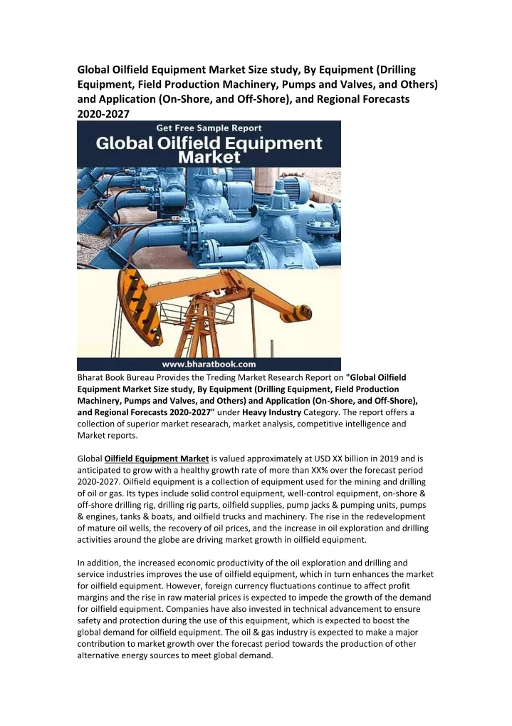global oilfield equipment market size study