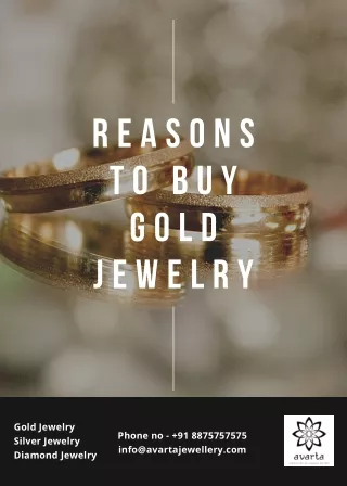 Reasons to buy Gold jewellery - Avarta Jewellery
