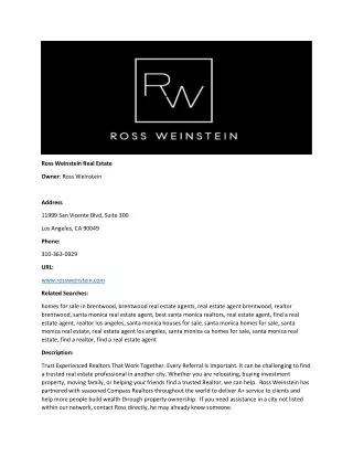 Ross Weinstein Real Estate