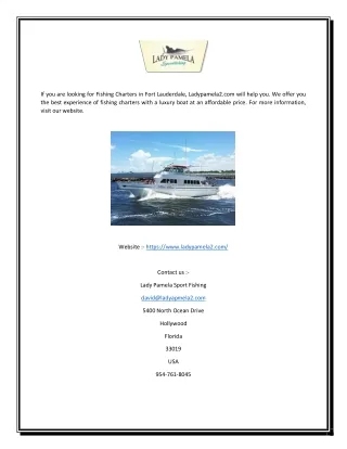 Fort Lauderdale Fishing Charters | Ladypamela2.com
