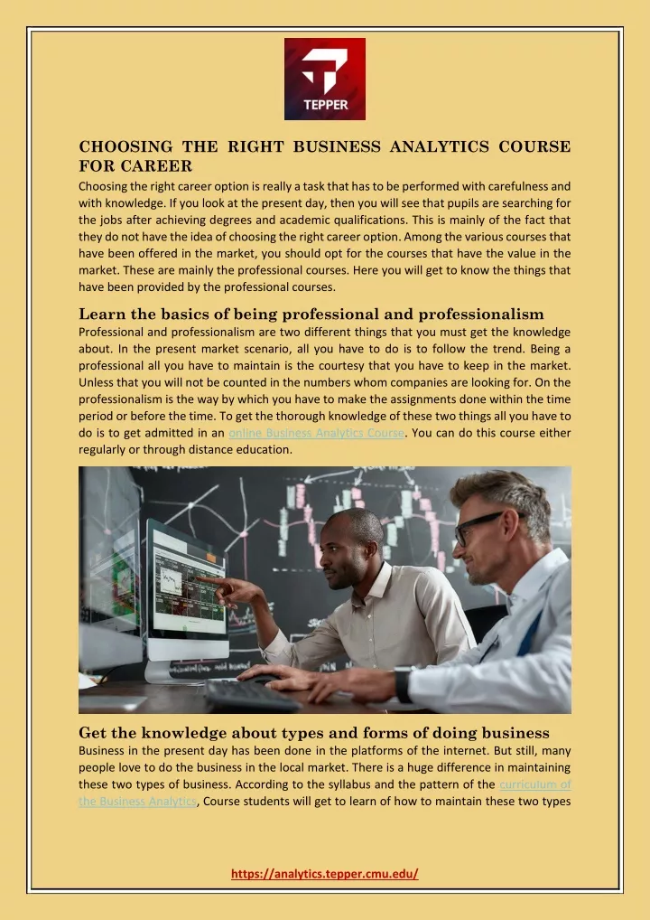 choosing the right business analytics course