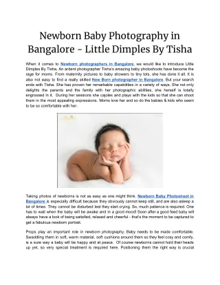 Newborn Baby Photography in Bangalore - Little Dimples By Tisha