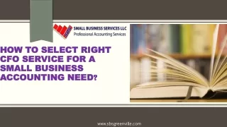How to Select Right CFO Service for A Small Business Accounting Need?