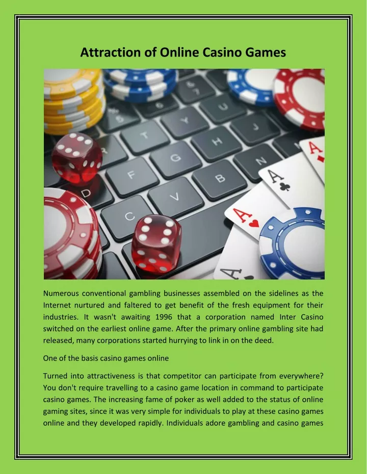attraction of online casino games