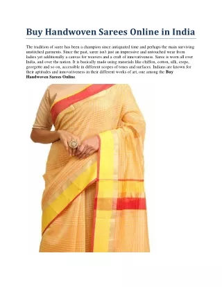 Buy Handwoven Sarees Online in India