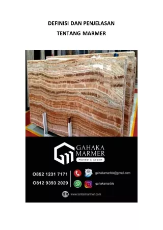 Mengenal tentang Marmer | GAHAKA MARMER