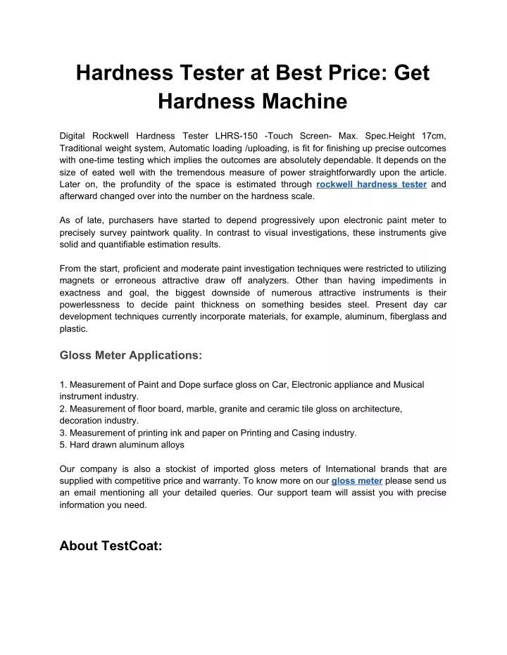hardness tester at best price get hardness machine