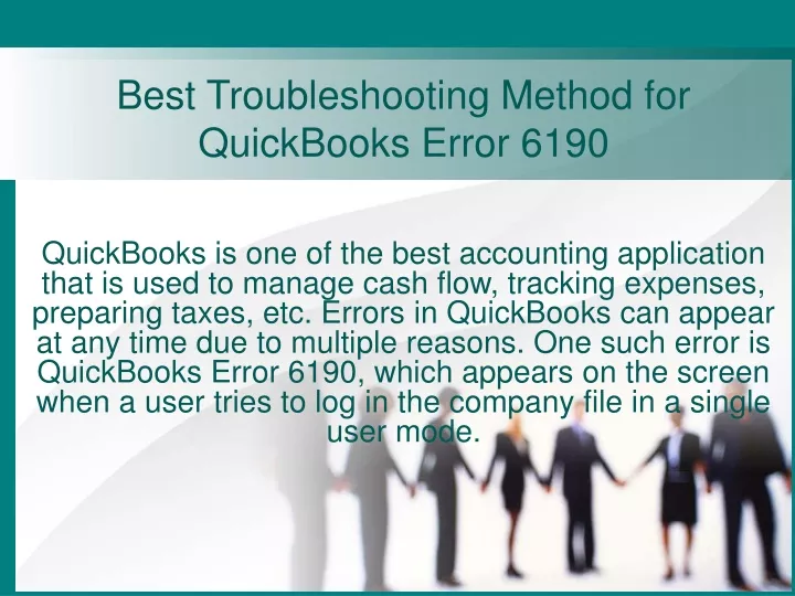 best troubleshooting method for quickbooks error 6190