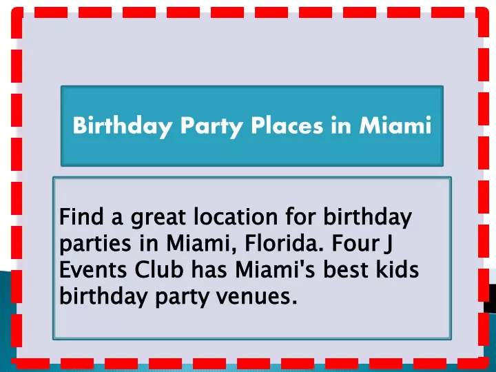 birthday party places in miami