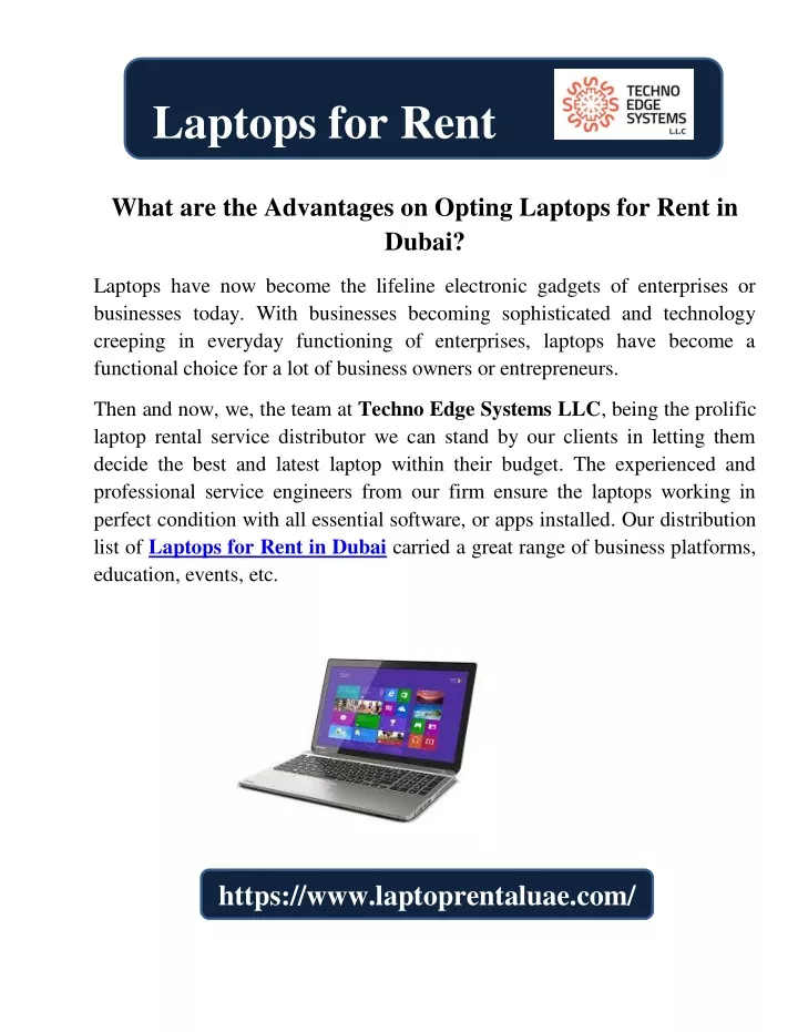 laptops for rent