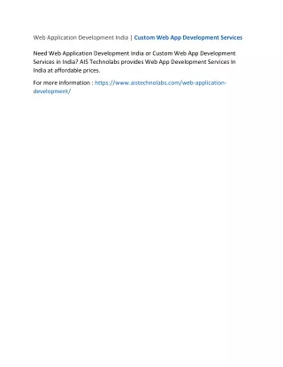 web application development india custom