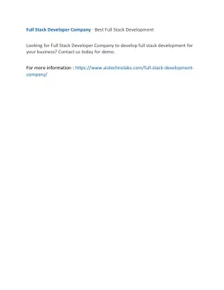 full stack developer company best full stack