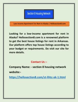 low income apartment for rent in alaska