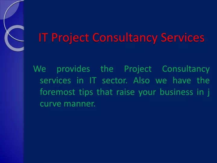 it project consultancy services
