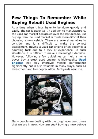 Used Engines for Sale