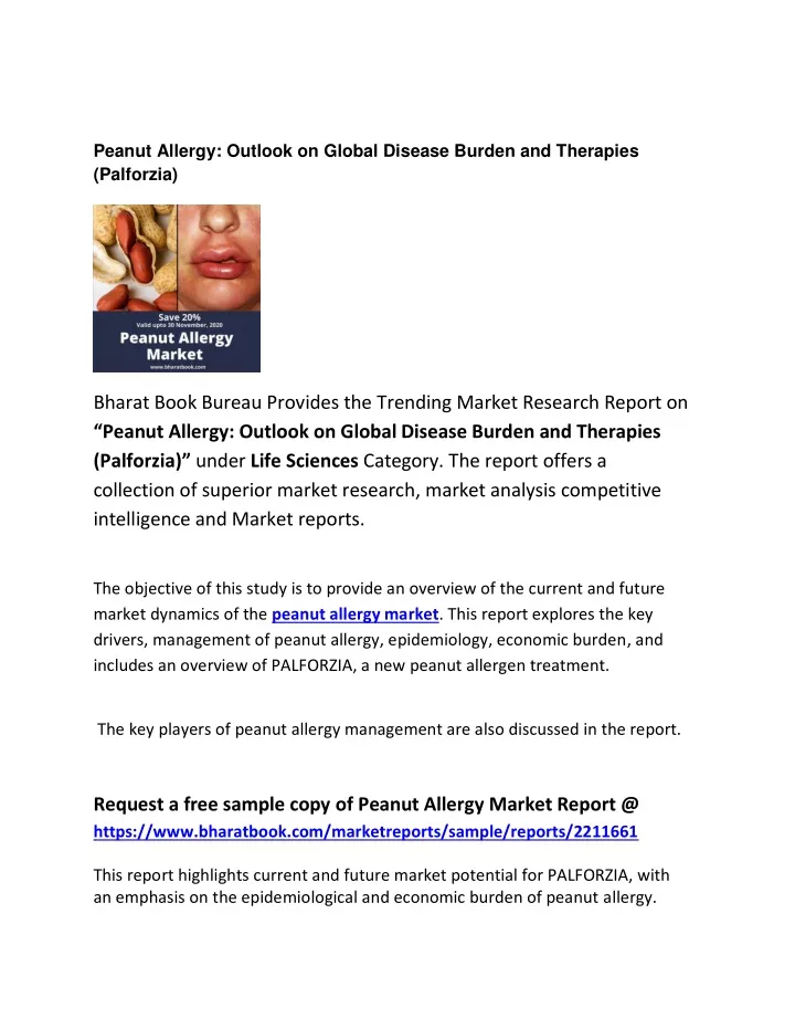 peanut allergy outlook on global disease burden
