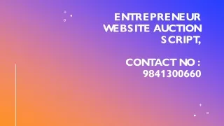 entrepreneur website auction script contact no 9841300660