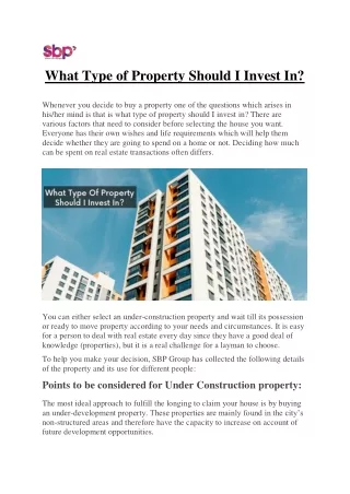 what type of property should i invest in