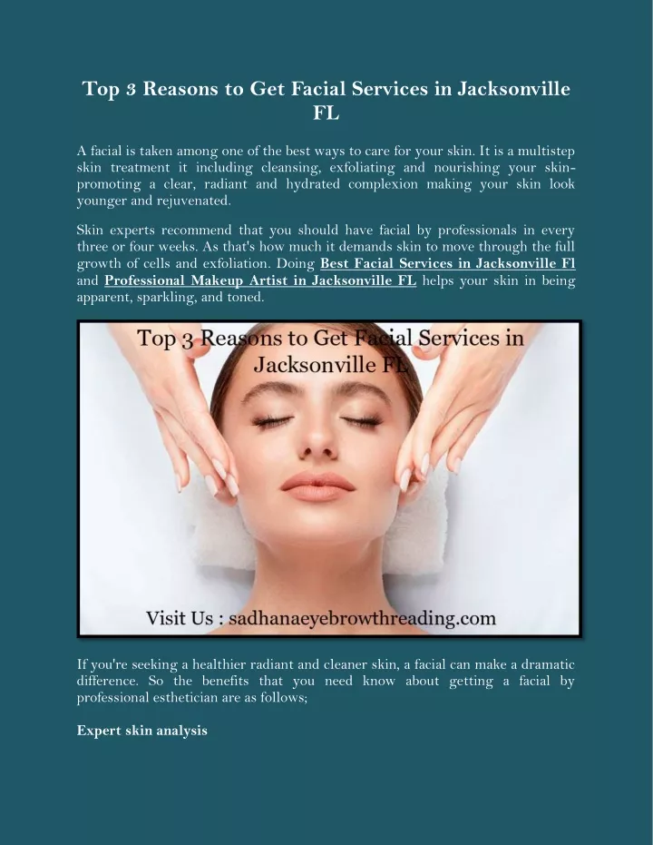 top 3 reasons to get facial services