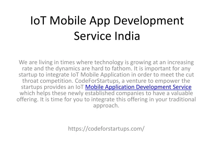 iot mobile app development service india