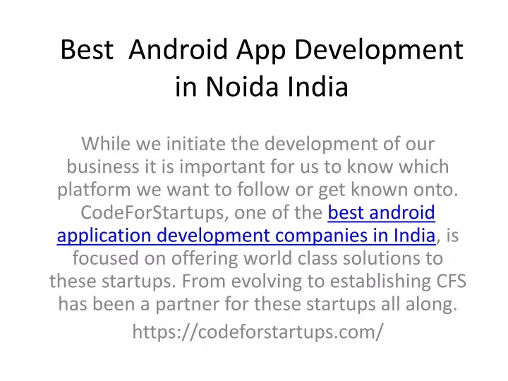 best android app development in noida india