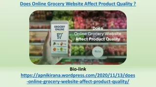 does online grocery website affect product quality