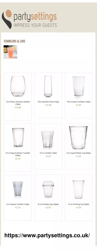 TUMBLERS & LIDS | PARTY SETTINGS