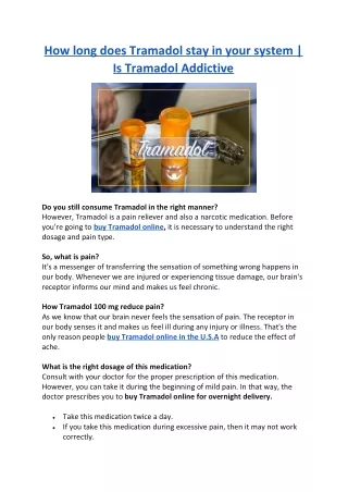 how long does tramadol stay in your system