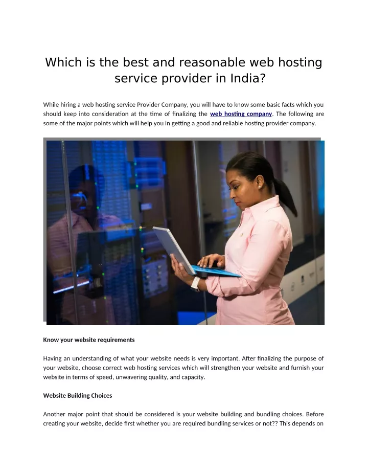 which is the best and reasonable web hosting