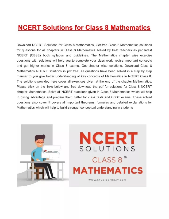 ncert solutions for class 8 mathematics