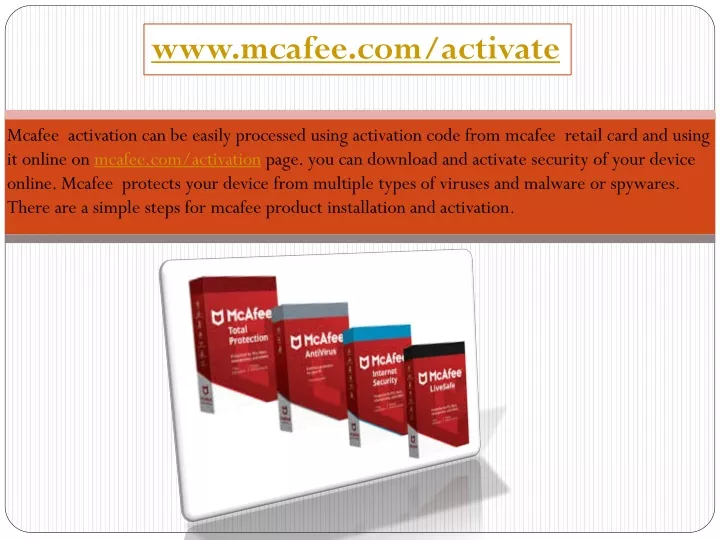 www mcafee com activate