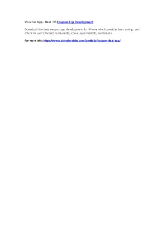voucher app best ios coupon app development