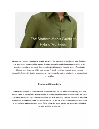 Modern Man’s Guide to Hybrid Workwear by ZAVI