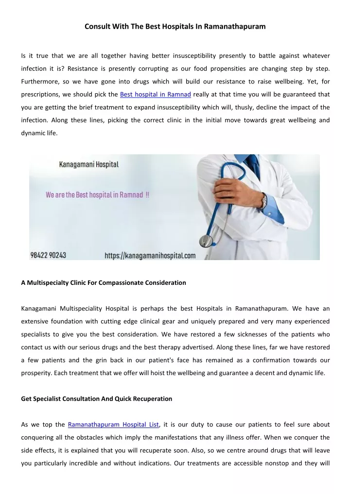 consult with the best hospitals in ramanathapuram