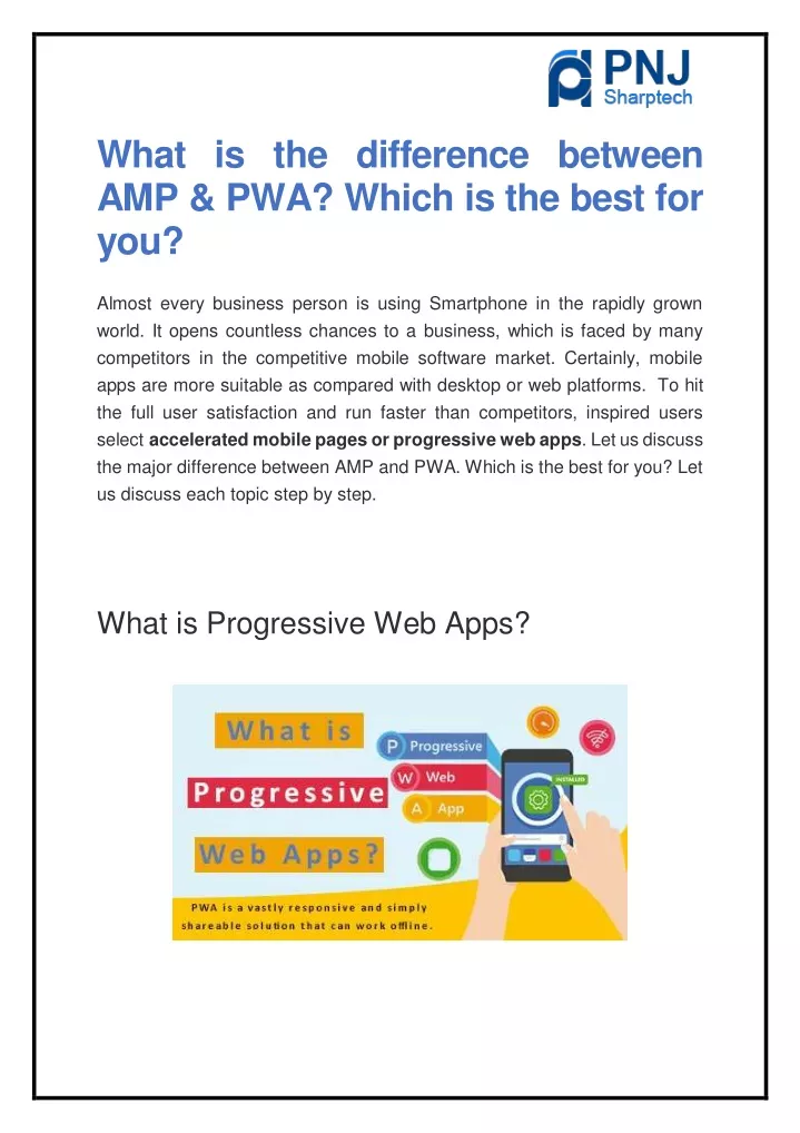 what is the difference between amp pwa which