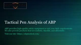 ABP Tactical, LLC- Shovels & Protective Gear, ABP Tactical pen, Survival Pens