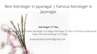 Best Astrologer in Jayanagar | Famous Astrologer in Jayanagar