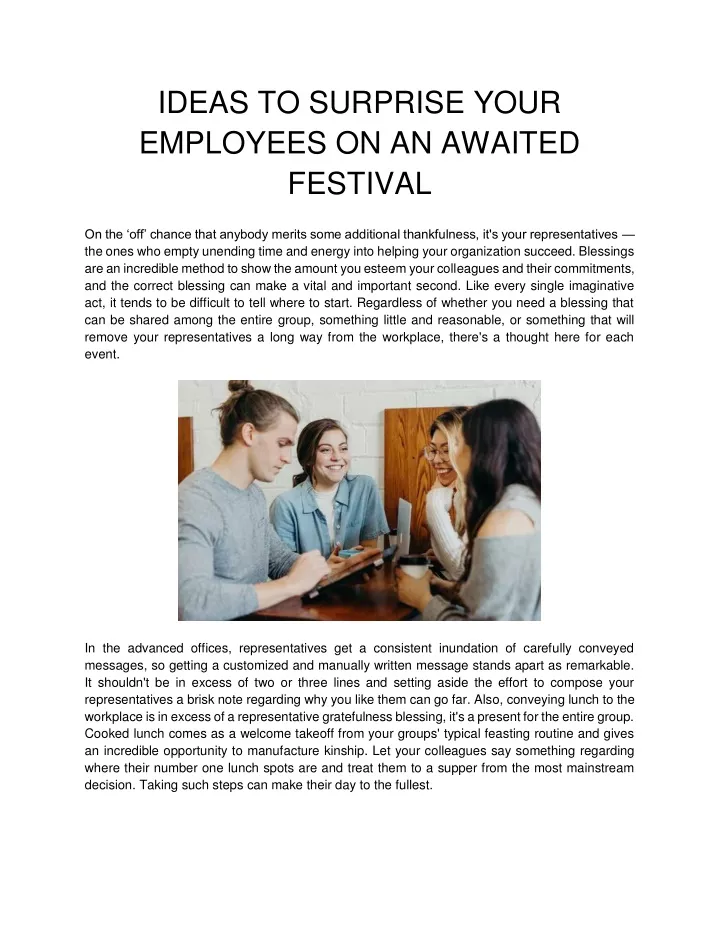 ideas to surprise your employees on an awaited