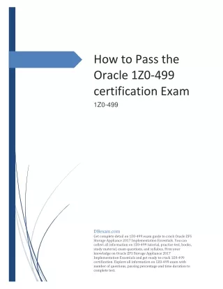 how to pass the oracle 1z0 499 certification exam