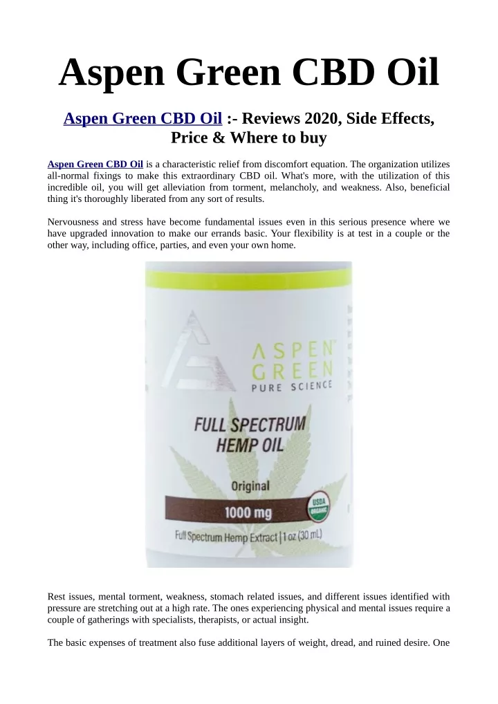 aspen green cbd oil